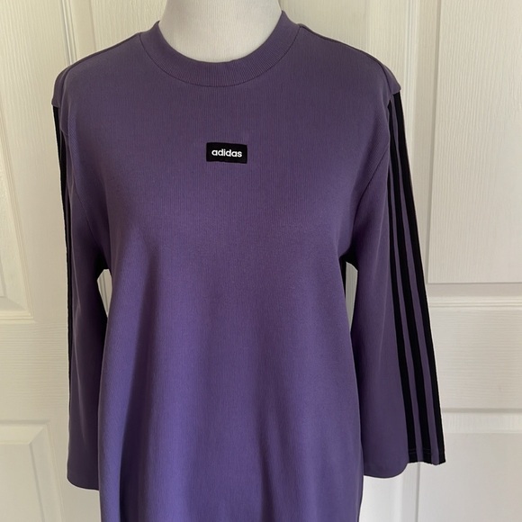 NWT Adidas Moment Athletic Dress Tech Purple and Black Three Stripes Womens XL - Picture 2 of 16